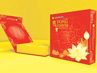 Mẫu hộp 4 bánh Trung thu Đồng Khánh với chủ đề hoa sen Mẫu hộp 4 bánh Trung thu Đồng Khánh với chủ đề hoa sen