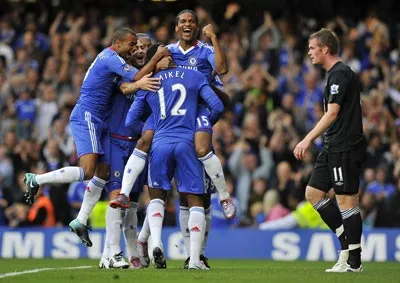 Niềm vui chiến thắng của các cầu thủ Chelsea Niềm vui chiến thắng của các cầu thủ Chelsea