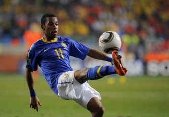 This file photo taken on July 2, 2010 shows Brazil's striker Robinho controling the ball during the 2010 World Cup quarter final Netherlands vs Brazil in South Africa. AFP This file photo taken on July 2, 2010 shows Brazil's striker Robinho controling the ball during the 2010 World Cup quarter final Netherlands vs Brazil in South Africa. AFP