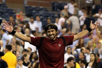 Tipsarevic celebrates after defeating Andy Roddick. AFP Tipsarevic celebrates after defeating Andy Roddick. AFP