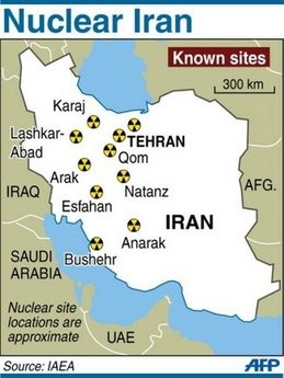 Map showing known nuclear sites in Iran according to the International Atomic Energy Agency Map showing known nuclear sites in Iran according to the International Atomic Energy Agency