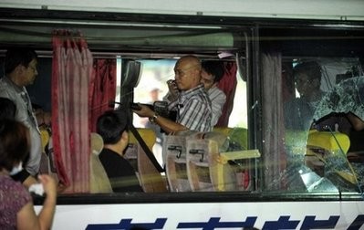 Filipino bus driver Alberto Lubang demonstrates what happened on the hijacked bus in Manila. AFP file Filipino bus driver Alberto Lubang demonstrates what happened on the hijacked bus in Manila. AFP file