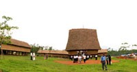 A Rong House - symbol of Highlands ethnic minority groups in Vietnamese ethnic culture-tourism village A Rong House - symbol of Highlands ethnic minority groups in Vietnamese ethnic culture-tourism village