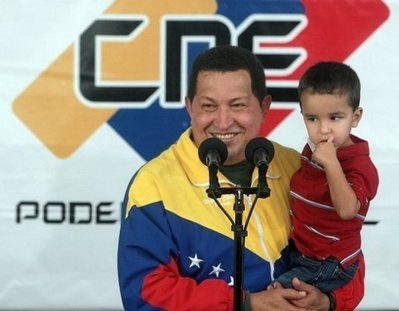 Handout picture from the Venezuelan Presidency depicting President Hugo Chavez and his grandson Jorge after casting his vote in Caracas on September 26. AFP Handout picture from the Venezuelan Presidency depicting President Hugo Chavez and his grandson Jorge after casting his vote in Caracas on September 26. AFP
