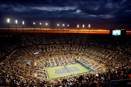 Quang cảnh sân Athur Ashe trong ngày thi đấu thứ 5.