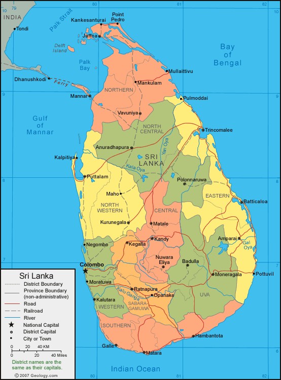 Map of Sri Lanka Map of Sri Lanka