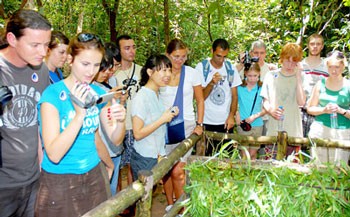 Foreign tourists visit Cu Chi Tunnel in HCM City. Foreign tourists visit Cu Chi Tunnel in HCM City.