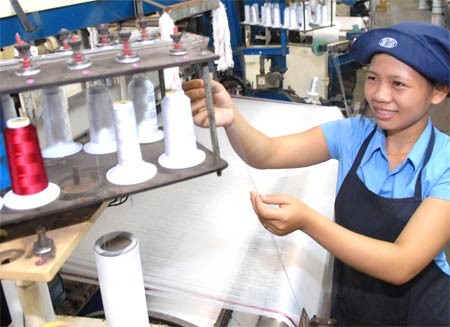 Making fabric for export at Thai Tuan factory (Photo: SGGP) Making fabric for export at Thai Tuan factory (Photo: SGGP)