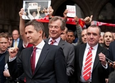 Liverpool Football Club's managing director, Christian Purslow (L), chairman, Martin Broughton (C), and director, Ian Ayre leave the High Court in central London. AFP Liverpool Football Club's managing director, Christian Purslow (L), chairman, Martin Broughton (C), and director, Ian Ayre leave the High Court in central London. AFP