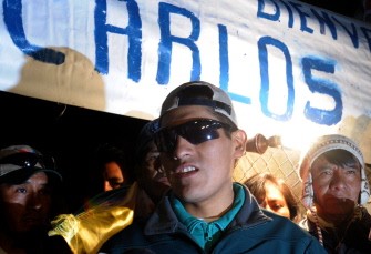 Bolivian miner Carlos Mamani Soliz arrives at his house after being released from hospital in Copiapo, Chile on October 14, 2010.AFP Bolivian miner Carlos Mamani Soliz arrives at his house after being released from hospital in Copiapo, Chile on October 14, 2010.AFP