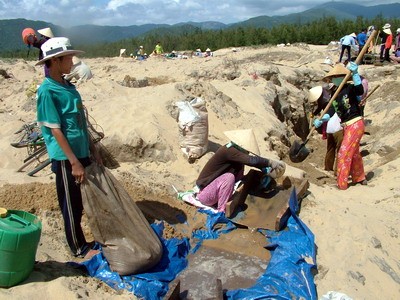 A titanium mine in Phu Cat District in the central province of Binh Dinh A titanium mine in Phu Cat District in the central province of Binh Dinh
