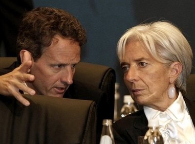 U.S. Treasury Secretary Timothy Geithner, left, talks with France's Finance Minister Christine Lagarde during the G20 Finance Ministers and Central Bank Governors meeting in Gyeongju, South Korea, Friday, Oct. 22, 2010 U.S. Treasury Secretary Timothy Geithner, left, talks with France's Finance Minister Christine Lagarde during the G20 Finance Ministers and Central Bank Governors meeting in Gyeongju, South Korea, Friday, Oct. 22, 2010