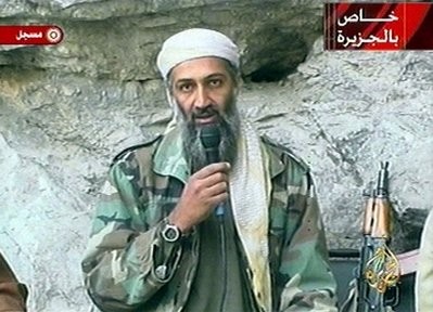 This image made from video broadcast on Sunday, Oct. 7, 2001 shows Osama bin Laden at an undisclosed location. This image made from video broadcast on Sunday, Oct. 7, 2001 shows Osama bin Laden at an undisclosed location.