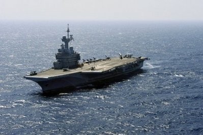 The Charles-de-Gaulle aircraft carrier is seen in waters off the French Mediterranean coast in June 2010. AFP file The Charles-de-Gaulle aircraft carrier is seen in waters off the French Mediterranean coast in June 2010. AFP file