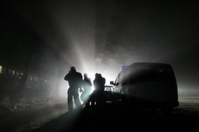 Police stand guard at the train station in the northern German town of Dahlenburg where a train carrying a cargo of nuclear waste stopped for the night Police stand guard at the train station in the northern German town of Dahlenburg where a train carrying a cargo of nuclear waste stopped for the night