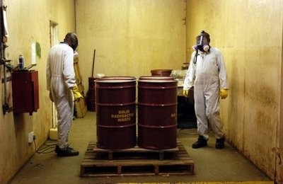NECSA (Nuclear Energy Corporation of South Africa) workers are seen here checking radioactive wasted drums, in Pretoria NECSA (Nuclear Energy Corporation of South Africa) workers are seen here checking radioactive wasted drums, in Pretoria
