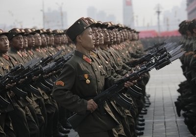 North Korean soldiers march during a massive military parade marking the 65th anniversary of the communist nation's ruling Workers' Party in Pyongyang, North Korea on Sunday, Oct. 10, 2010 North Korean soldiers march during a massive military parade marking the 65th anniversary of the communist nation's ruling Workers' Party in Pyongyang, North Korea on Sunday, Oct. 10, 2010