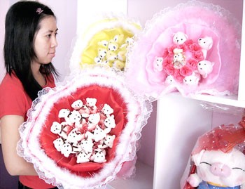 Bouquets are made of teddy bears. Bouquets are made of teddy bears.