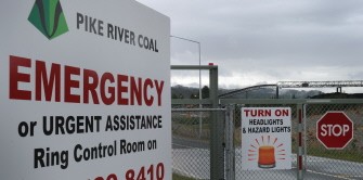 A sign is displayed outside one of Pike River Coal facilities near a mine where 29 coal miners are missing, trapped below ground. AFP A sign is displayed outside one of Pike River Coal facilities near a mine where 29 coal miners are missing, trapped below ground. AFP
