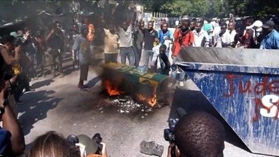Gangs of angry Haitian youths trawled Port-au-Prince as violence aimed at UN peacekeepers blamed for the cholera crisis spread to the capital after deadly rioting in the north. Gangs of angry Haitian youths trawled Port-au-Prince as violence aimed at UN peacekeepers blamed for the cholera crisis spread to the capital after deadly rioting in the north.