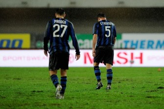 Inter Milan's midfielder Dejan Stankovic (R) and forward Goran Pandev react after conceding their 2nd goal to Chievo during the seria A match on November 21, 2010 in Stadio Olimpico in Verona. AFP Inter Milan's midfielder Dejan Stankovic (R) and forward Goran Pandev react after conceding their 2nd goal to Chievo during the seria A match on November 21, 2010 in Stadio Olimpico in Verona. AFP