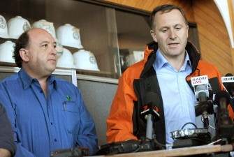New Zealand's Prime Minister John Key (R) speaks as Pike River Coal chief executive Peter Whittall (L) listens during a press conference on the fate of 29 coal miners trapped underground on November 22, 2010. AFP New Zealand's Prime Minister John Key (R) speaks as Pike River Coal chief executive Peter Whittall (L) listens during a press conference on the fate of 29 coal miners trapped underground on November 22, 2010. AFP