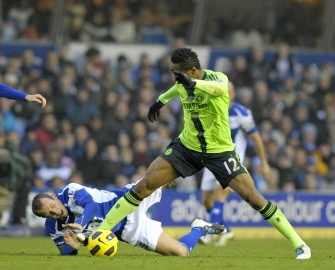 Chelsea's John Obi Mikel (R) vies with Birmingham City's Lee Bowyer (L) during the English Premier League football match between Birmingham City and Chelsea at St. Andrews, Birmingham, England, on November 20, 2010. AFP Chelsea's John Obi Mikel (R) vies with Birmingham City's Lee Bowyer (L) during the English Premier League football match between Birmingham City and Chelsea at St. Andrews, Birmingham, England, on November 20, 2010. AFP