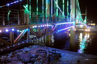 A damaged bicycle is pictured near the bridge where at least 330 people died in a stampede in Phnom Penh on November 23, 2010 while millions were out on the streets of the capital to enjoy the final day of the three-day Water Festival, which marks the reversal of the flow between the Tonle Sap and Mekong rivers. AFP A damaged bicycle is pictured near the bridge where at least 330 people died in a stampede in Phnom Penh on November 23, 2010 while millions were out on the streets of the capital to enjoy the final day of the three-day Water Festival, which marks the reversal of the flow between the Tonle Sap and Mekong rivers. AFP