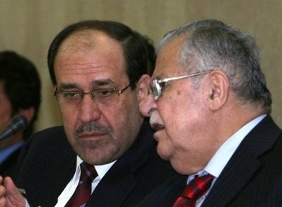 AFP file picture shows Iraqi Prime Minister Nuri al-Maliki (L) with President Jalal Talabani AFP file picture shows Iraqi Prime Minister Nuri al-Maliki (L) with President Jalal Talabani