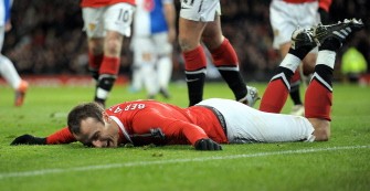 Berbatov celebrates after scoring his fourth goal during the match between Manchester United and Blackburn Rovers. AFP Berbatov celebrates after scoring his fourth goal during the match between Manchester United and Blackburn Rovers. AFP