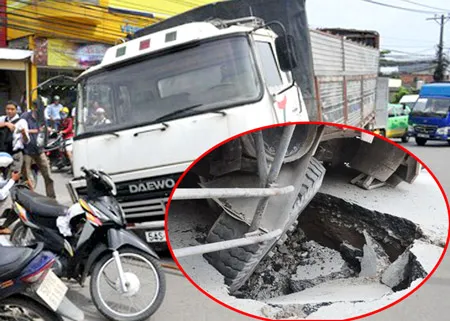 Sụp lún cục bộ mặt đường - phải tập trung kiểm tra, giám sát chất lượng kỹ thuật công trình