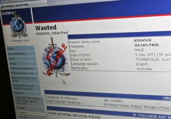 The "Wanted" Interpol web page for Wikileaks founder Julian Assange is seen on November 30, 2010 in Washington, DC. AFP The "Wanted" Interpol web page for Wikileaks founder Julian Assange is seen on November 30, 2010 in Washington, DC. AFP