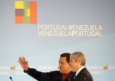 Portuguese Prime Minister Jose Socrates (right) with Venezuelan President Hugo Chavez in October at a signing ceremony for renewable energy projects in Portugal. Portuguese Prime Minister Jose Socrates (right) with Venezuelan President Hugo Chavez in October at a signing ceremony for renewable energy projects in Portugal.
