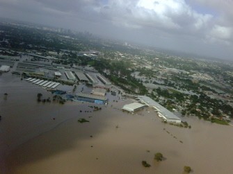 This handout taken on January 12, 2011 and issued by the Queensland Government of an aerial image taken by Queensland Premier Anna Bligh herself during surveillance of the damage shows the flooded Rocklea markets in Brisbane. AFP This handout taken on January 12, 2011 and issued by the Queensland Government of an aerial image taken by Queensland Premier Anna Bligh herself during surveillance of the damage shows the flooded Rocklea markets in Brisbane. AFP