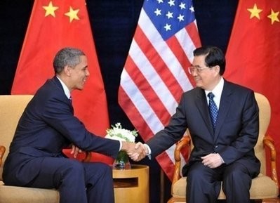 US President Barack Obama (L) shaking hands with Chinese President Hu Jintao during their bilateral meeting in Seoul ahead of the start of the G20 summit in November 2010. US President Barack Obama (L) shaking hands with Chinese President Hu Jintao during their bilateral meeting in Seoul ahead of the start of the G20 summit in November 2010.