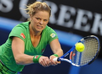 Kim Clijsters plays a return during her match against Dinara Safina of Russia on January 18, 2011. AFP Kim Clijsters plays a return during her match against Dinara Safina of Russia on January 18, 2011. AFP