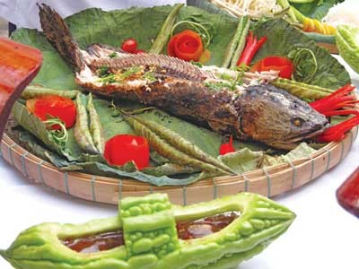 Grilled snake fish- a delicious dish in the Mekong Delta Grilled snake fish- a delicious dish in the Mekong Delta