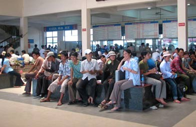 Passengers wait for their buses at the Eastern Bus Station in Ho Chi Minh City Passengers wait for their buses at the Eastern Bus Station in Ho Chi Minh City