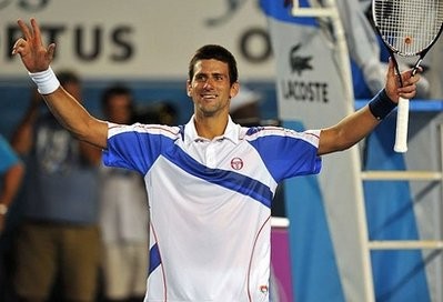 Novak Djokovic celebrates his win over Roger Federer. AFP Novak Djokovic celebrates his win over Roger Federer. AFP