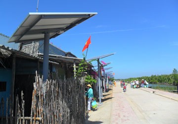 A household in Thieng Lieng Island uses solar power A household in Thieng Lieng Island uses solar power