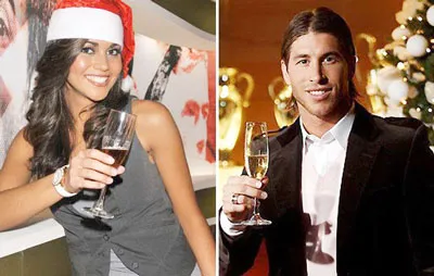 Lara Alvarez (trái) và Sergio Ramos.