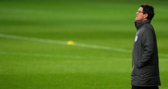 England manager Fabio Capello arrives to take part in a training session at the Parken Stadium in Copenhagen, Denmark, on February 8, 2011. AFP England manager Fabio Capello arrives to take part in a training session at the Parken Stadium in Copenhagen, Denmark, on February 8, 2011. AFP