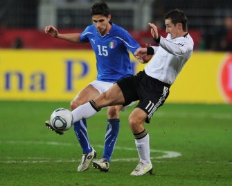Italy's defender Andrea Ranocchia (L) and Germany's striker Miroslav Klose vie for the ball during the match on February 9, 2011 in Dortmund. AFP Italy's defender Andrea Ranocchia (L) and Germany's striker Miroslav Klose vie for the ball during the match on February 9, 2011 in Dortmund. AFP