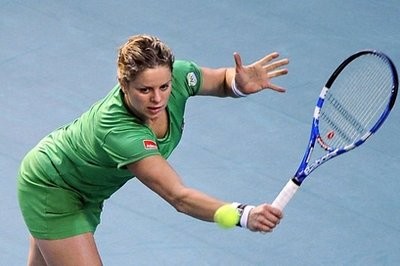 AFP - Belgium's Kim Clijsters returns the ball to Germany's Kristina Barrois during their Paris WTA Open tennis match in Paris. AFP - Belgium's Kim Clijsters returns the ball to Germany's Kristina Barrois during their Paris WTA Open tennis match in Paris.
