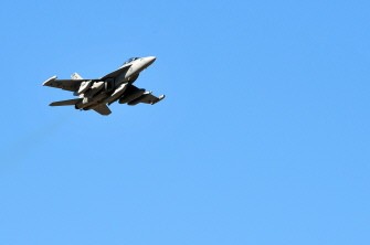 An US F18 plane takes off the Aviano air base in Italy on March 20, 2011. The US, Britain and France pounded Libya with Tomahawk missiles and air strikes into the early hours of Sunday. AFP An US F18 plane takes off the Aviano air base in Italy on March 20, 2011. The US, Britain and France pounded Libya with Tomahawk missiles and air strikes into the early hours of Sunday. AFP