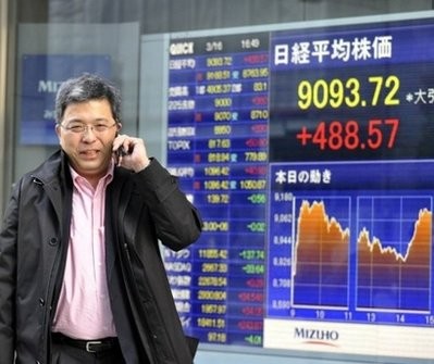 AFP file - Tokyo stocks surged more than 4.0 percent Tuesday AFP file - Tokyo stocks surged more than 4.0 percent Tuesday