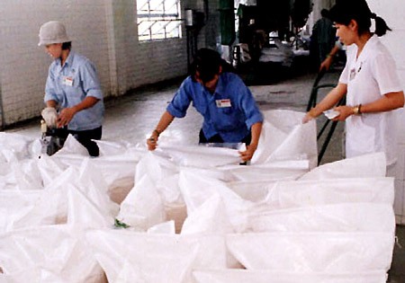 Workers package sugar at Vi Thanh Sugar Mill in the Mekong Delta province of Hau Giang (Photo: SGGP) Workers package sugar at Vi Thanh Sugar Mill in the Mekong Delta province of Hau Giang (Photo: SGGP)