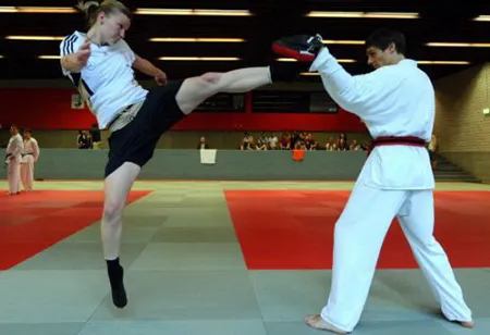 Tuyển bóng đá nữ Đức tập... Taekwondo