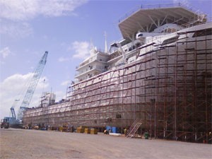 View at a shipyard in the coastal city of Vung Tau (Photo:Minh Tri)