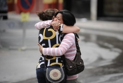 Women console each other in Lorca, southern Spain. Spain mourned on Friday the nine people killed after a 5.1-magnitude earthquake struck the historic southern city, forcing thousands to flee their homes Women console each other in Lorca, southern Spain. Spain mourned on Friday the nine people killed after a 5.1-magnitude earthquake struck the historic southern city, forcing thousands to flee their homes